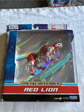 Metal Defender Red Lion Action Figure with Teal Sword Voltron